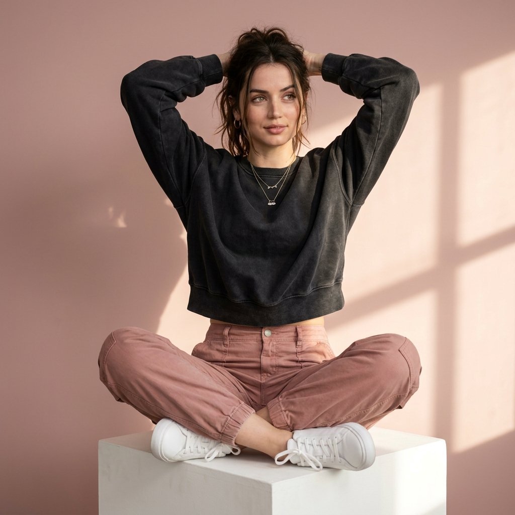 Ultra-realistic lifestyle fashion portrait of young woman