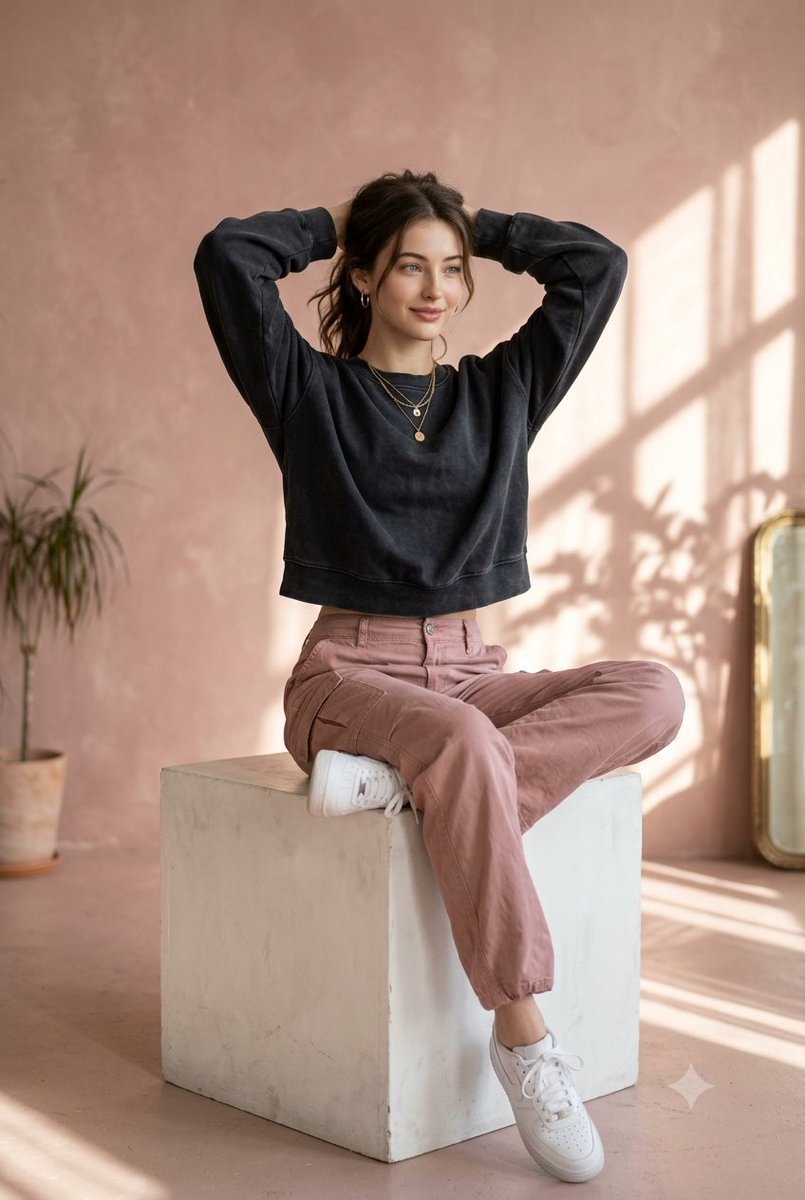 Ultra-realistic lifestyle fashion portrait of young woman