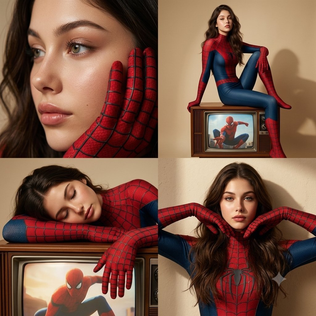 Ultra-realistic cinematic 2×2 editorial photo collage of