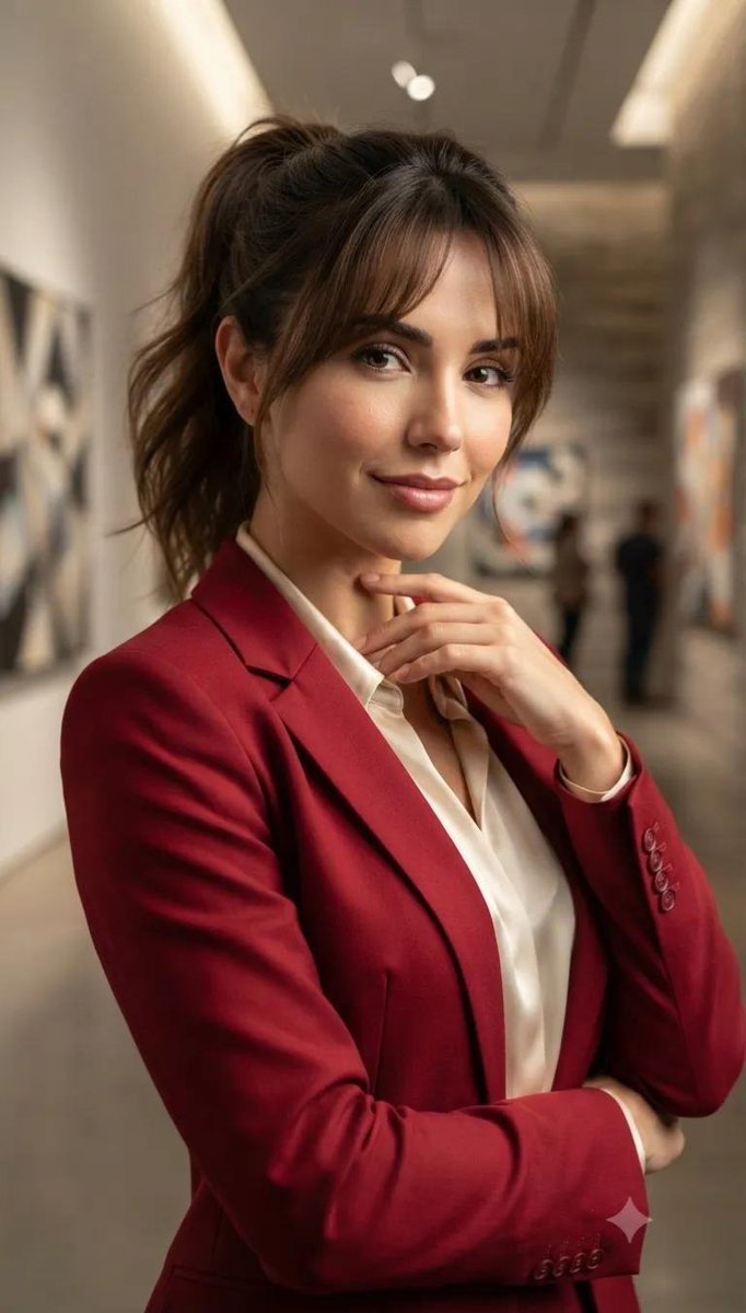 Portrait of an elegant young woman with brunette hair