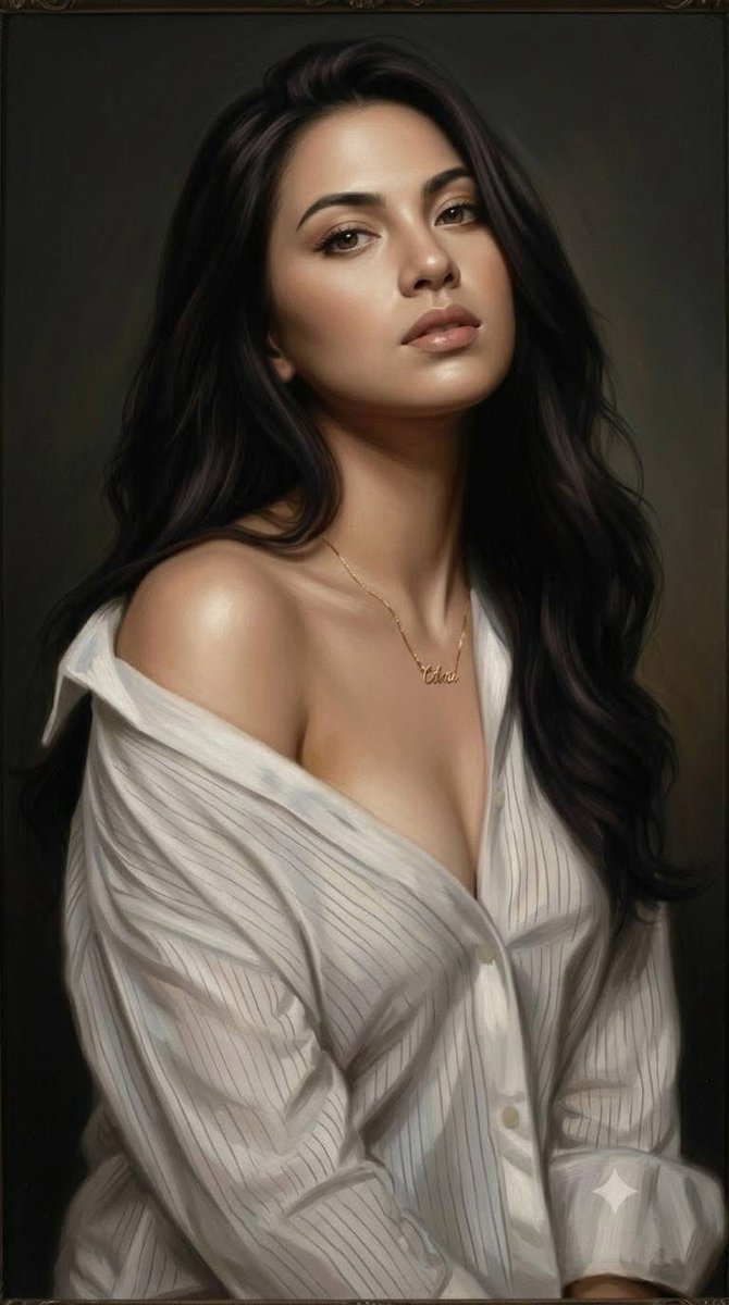 Classical academic oil painting style with refined old-master