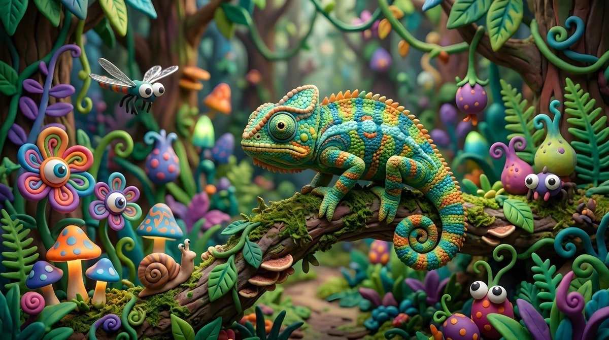 Vibrant whimsical claymation scene depicts colorful argument