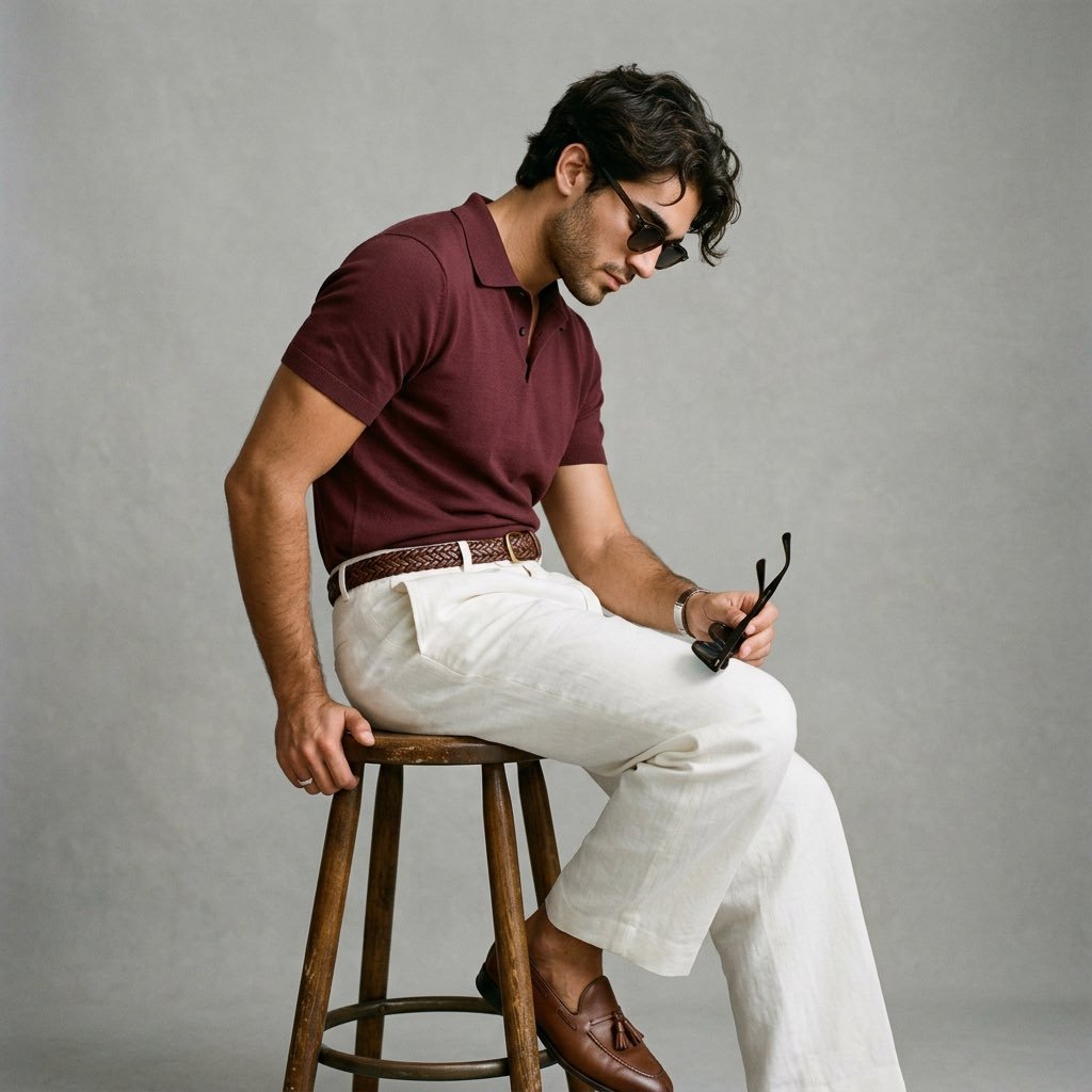 Editorial fashion photograph of young man with argument