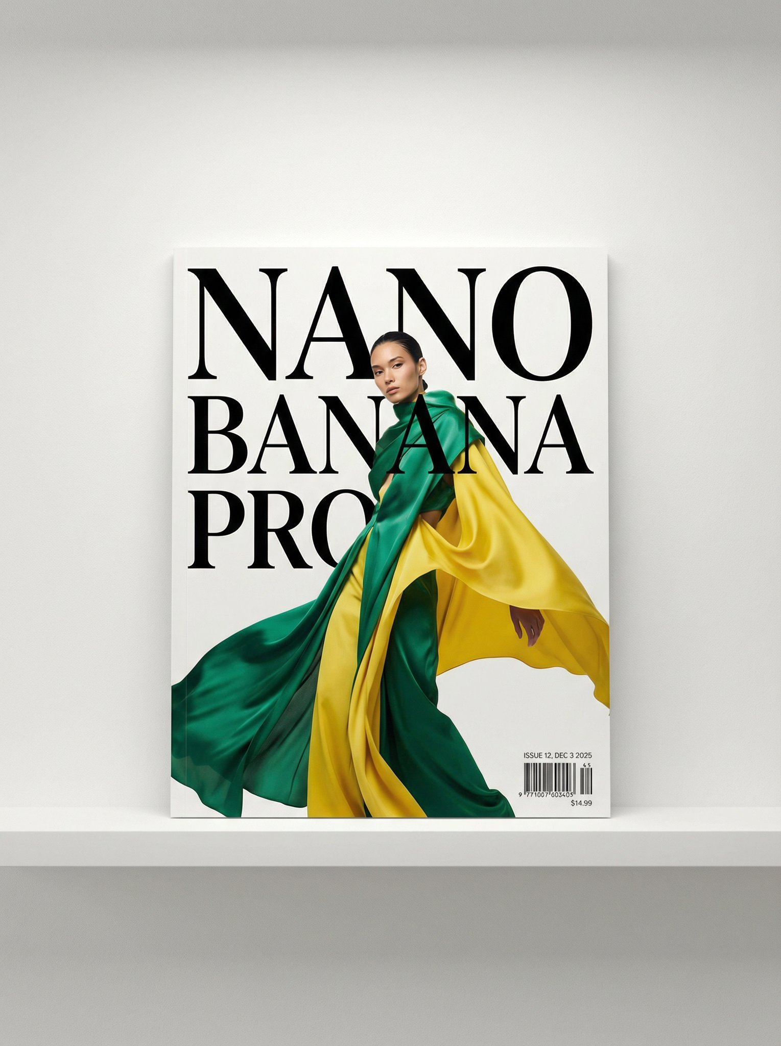 Photo of glossy magazine cover the cover